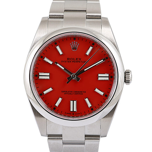 Rolex oyester perpetual 41mm 124300 Red dial (6773327659215)