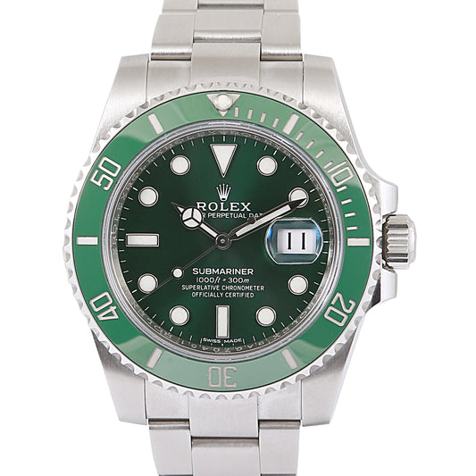 Rolex 116610LV Green Dial , stainless steel , The Hulk  (2016)