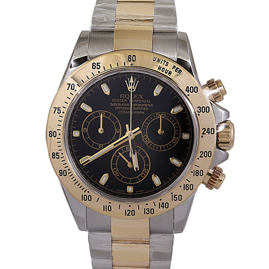 Rolex 116523 Yellow Rolesor Cosmograph Daytona 40 Watch - Black Index Dial (6883145810127)