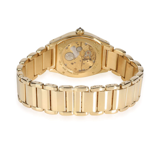 Cartier Silver Diamonds 18K Yellow Gold Tortue 2643 Worn  Women's Wristwatch 28mm